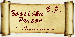 Bosiljka Parton vizit kartica